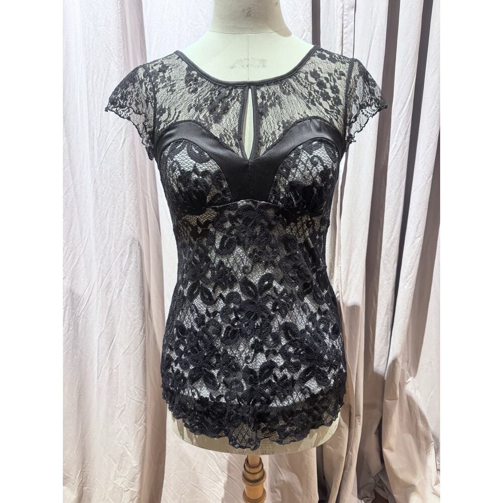 Ann Ferriday VTG One Off Sample Lace A Silk Top M